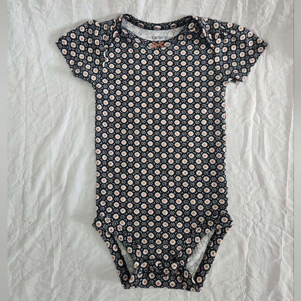 Carter's Black and White Bodysuit with Polka Dot Design